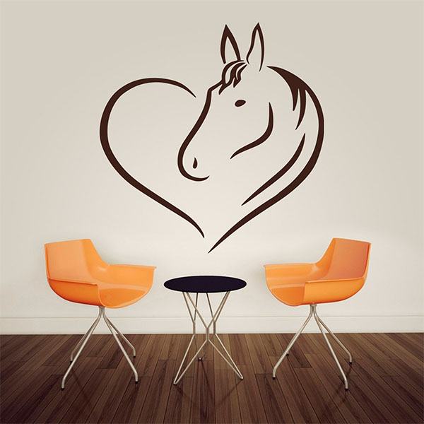 Stickers muraux: Amour des chevaux