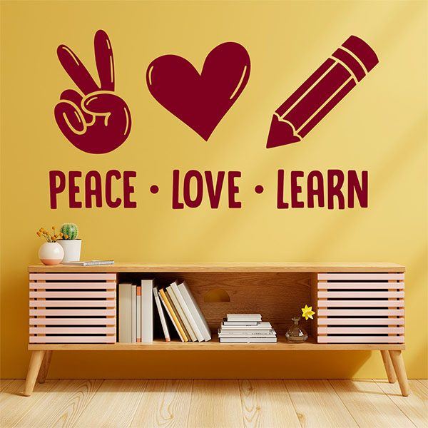 Stickers muraux: Peace Love Learn