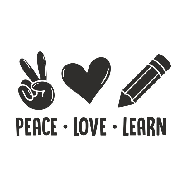 Stickers muraux: Peace Love Learn