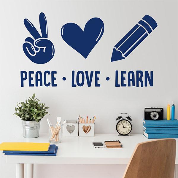 Stickers muraux: Peace Love Learn