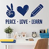 Stickers muraux: Peace Love Learn 2