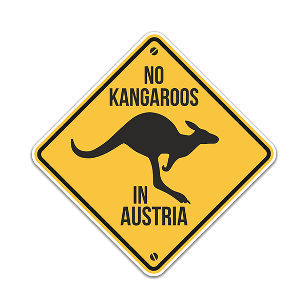 Stickers muraux: Il n'y a pas de kangourous en Autriche