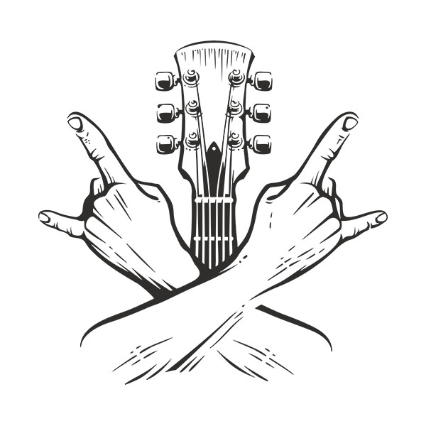 Stickers muraux: Guitariste de Rock