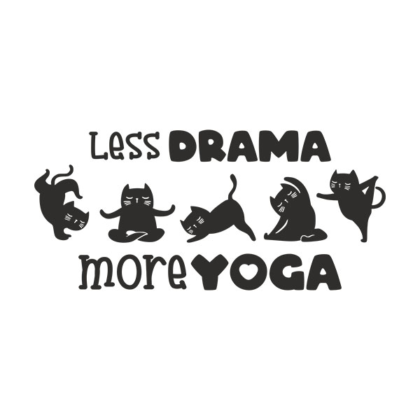 Stickers muraux: Less drama more yoga