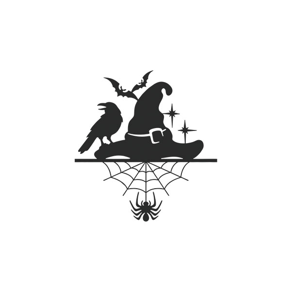 Stickers muraux: Chapeau araignée corbeau chauve-souris