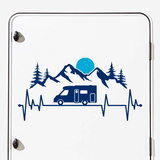 Stickers camping-car: Electro caravane Montagnes et soleil 2
