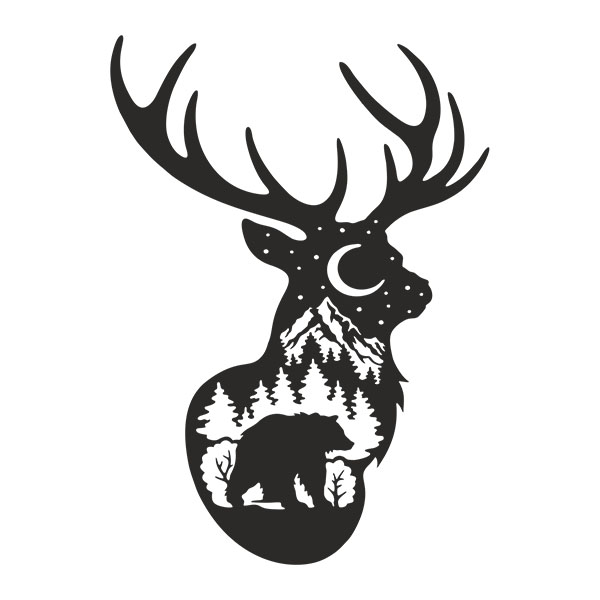 Stickers muraux: Silhouette de cerf