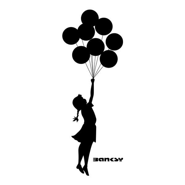 Stickers muraux: Banksy, Fille aux Ballons