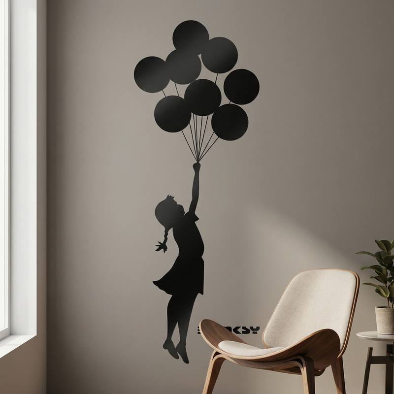 Stickers muraux: Banksy, Fille aux Ballons