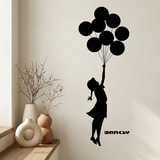Stickers muraux: Banksy, Fille aux Ballons 7