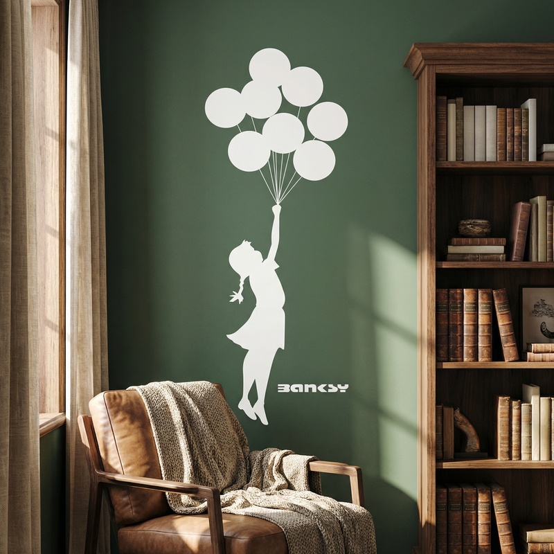 Stickers muraux: Banksy, Fille aux Ballons