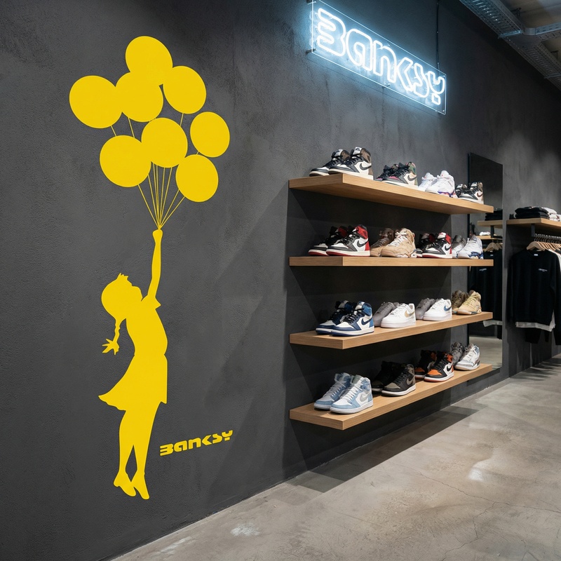 Stickers muraux: Banksy, Fille aux Ballons