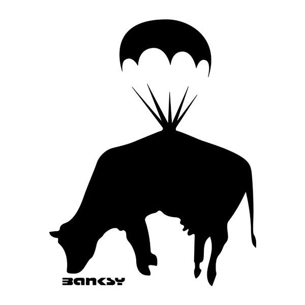 Stickers muraux: Banksy, la Vache Volante