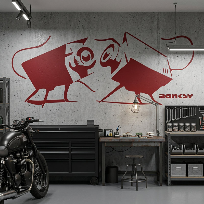 Stickers muraux: Banksy, les Rats de la Cam&eacute;ra