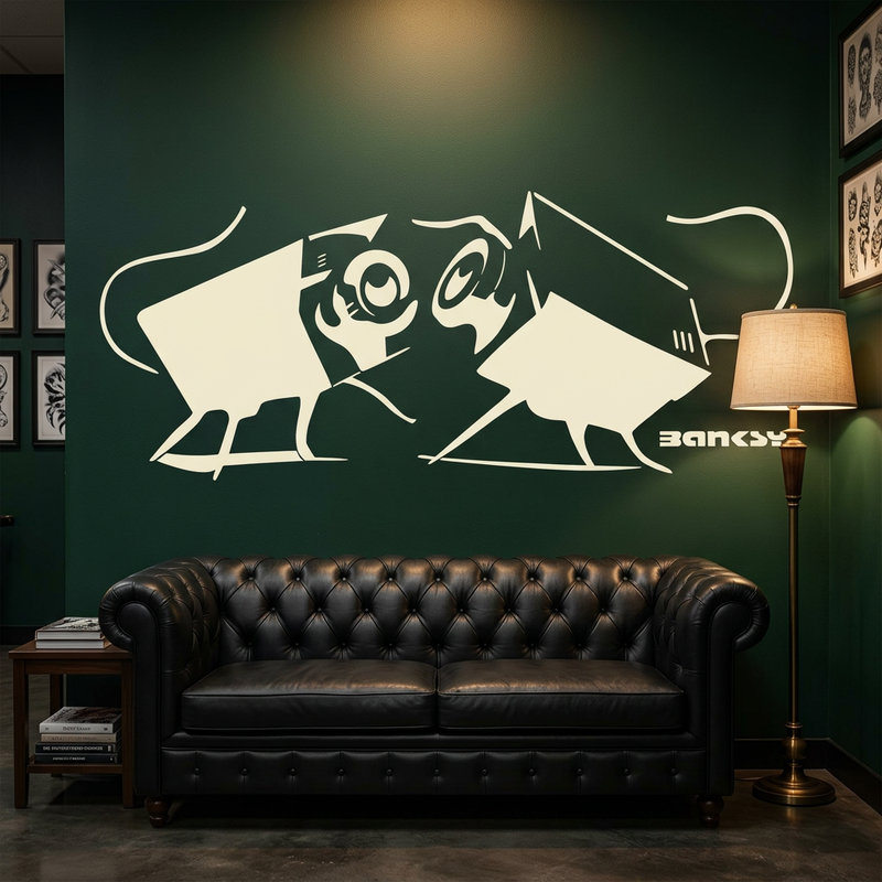 Stickers muraux: Banksy, les Rats de la Cam&eacute;ra