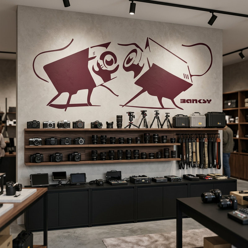 Stickers muraux: Banksy, les Rats de la Cam&eacute;ra