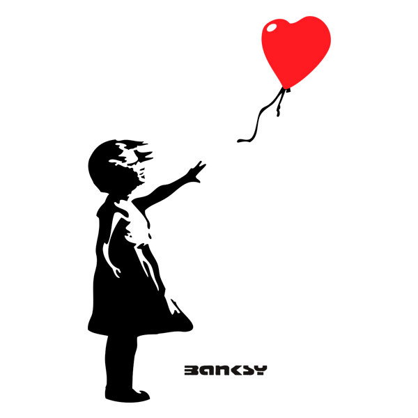 Stickers muraux: Banksy, Fille Avec un Ballon