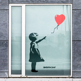 Stickers muraux: Banksy, Fille Avec un Ballon 2