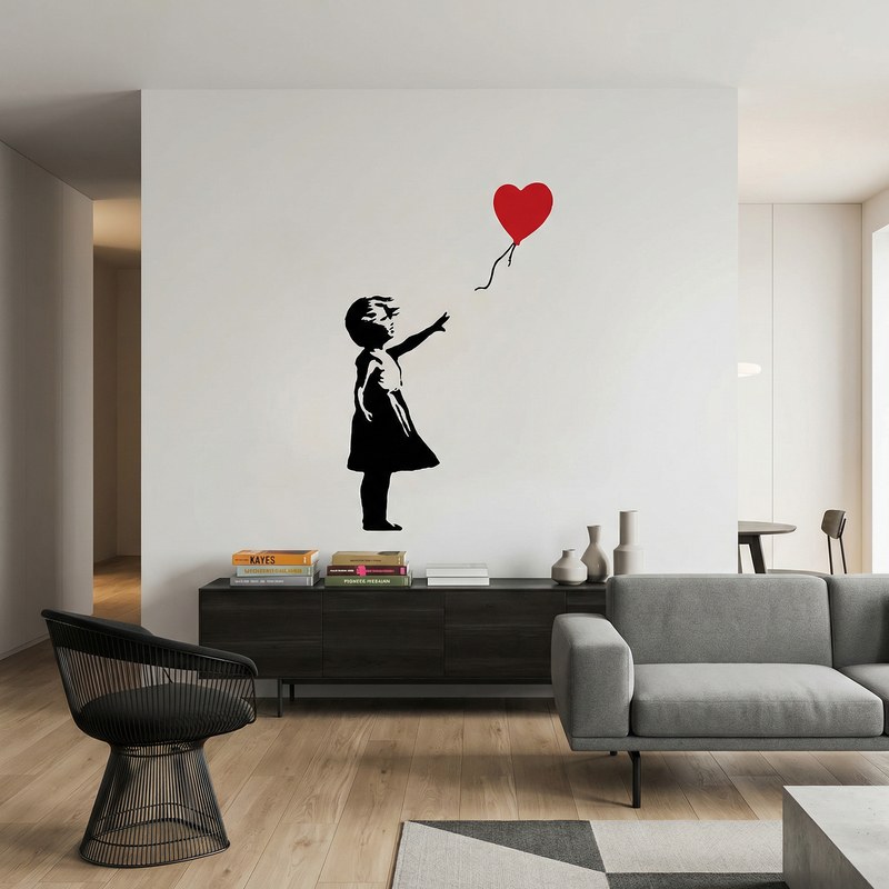 Stickers muraux: Banksy, Fille Avec un Ballon