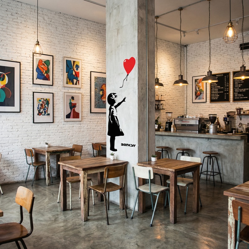 Stickers muraux: Banksy, Fille Avec un Ballon