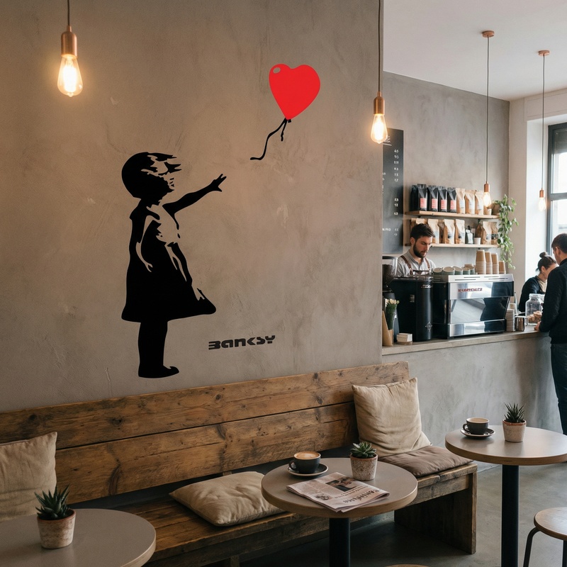 Stickers muraux: Banksy, Fille Avec un Ballon