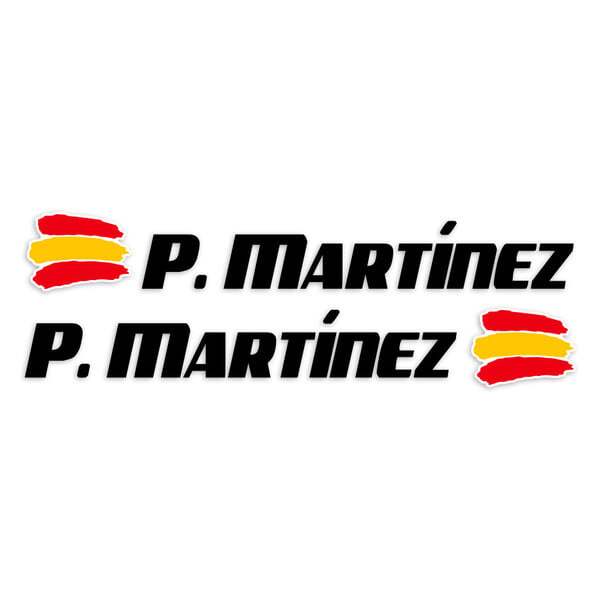 Autocollants: 2X Drapeaux Espagne + Nom sport noir