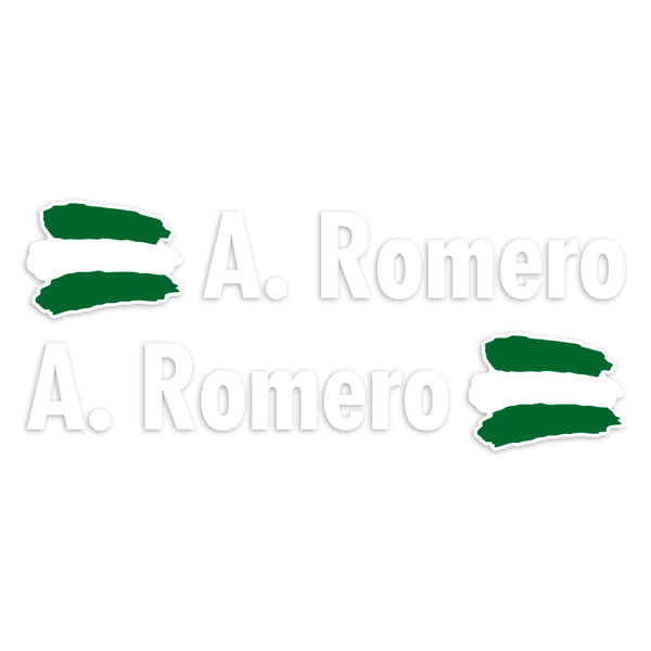 Autocollants: 2X Drapeaux Andalousie + Nom en blanc