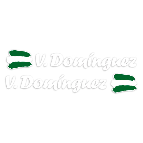 Autocollants: 2X Drapeaux Andalousie + Nom calligraphique blanc