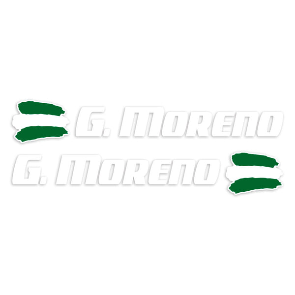 Autocollants: 2X Drapeaux Andalousie + Nom sport blanc