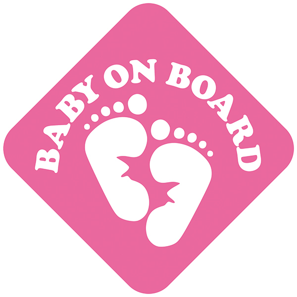 Autocollants: Bébé à bord empreintes de pas anglais