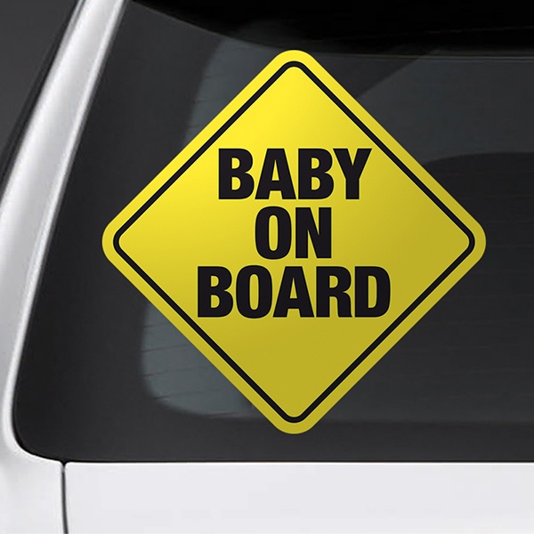 Autocollants: Symbole bébé à bord - anglais