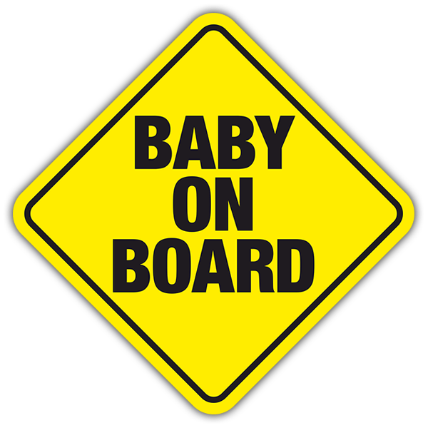 Autocollants: Symbole bébé à bord anglais 0