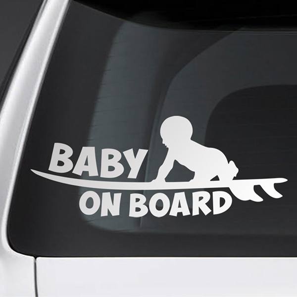 Autocollants: Bébé à bord surf anglais