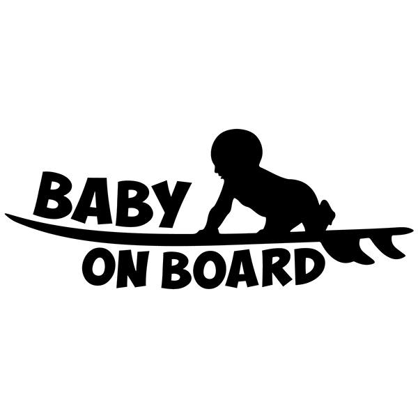 Autocollants: Bébé à bord surf anglais