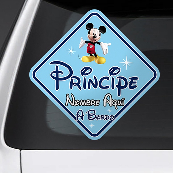 Autocollants: Prince à bord personnalisé Disney - espagnol