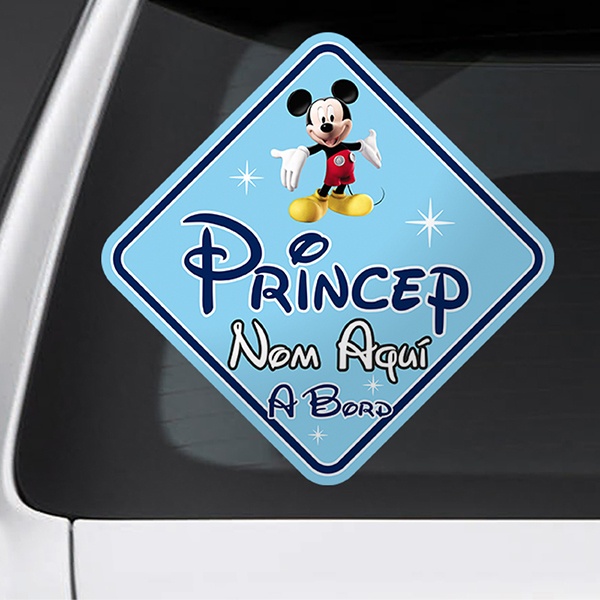 Autocollants: Prince à bord personnalisé Disney - catalan