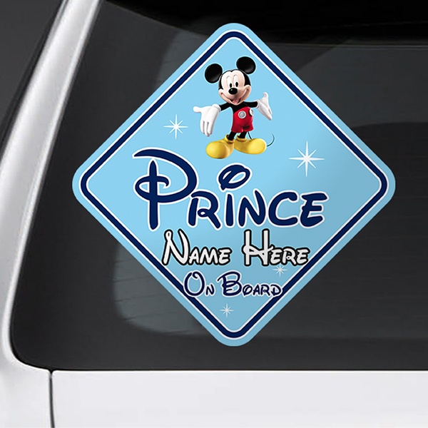 Autocollants: Prince à bord personnalisé Disney - anglais