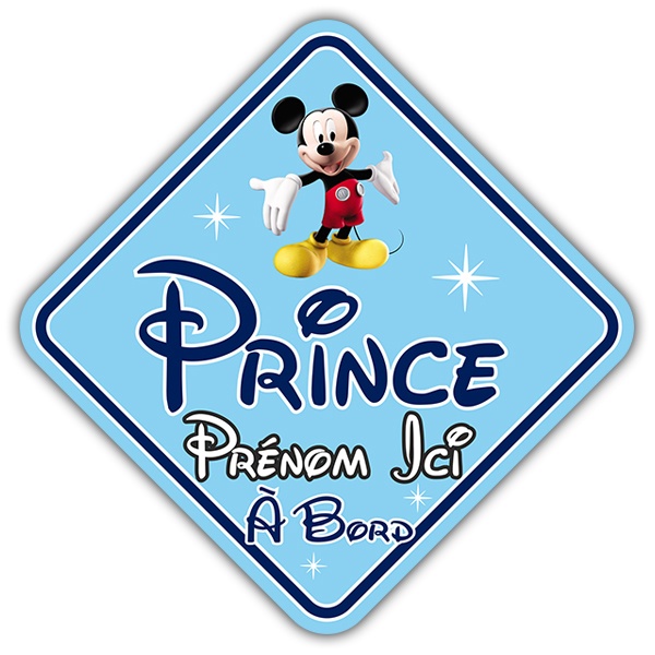 Autocollants: Prince on Board Personnalisé Français