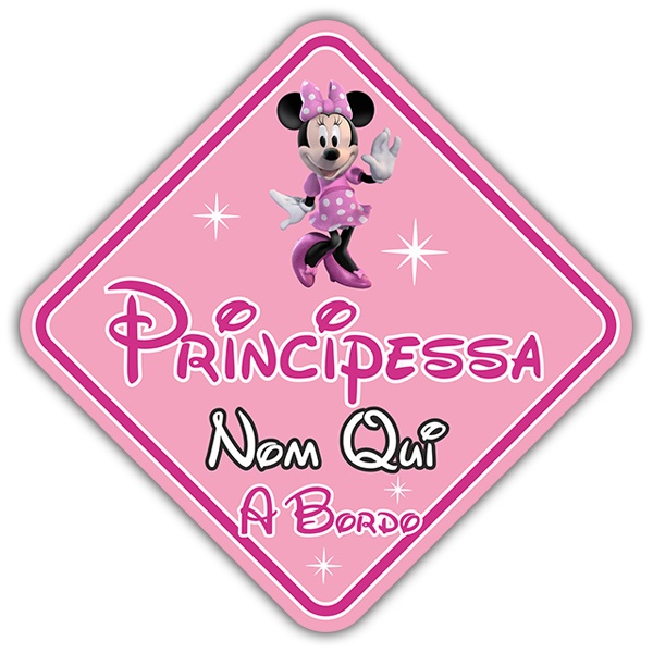 Autocollant Princesse A Bord Personnalisee Disney Webstickersmuraux Com