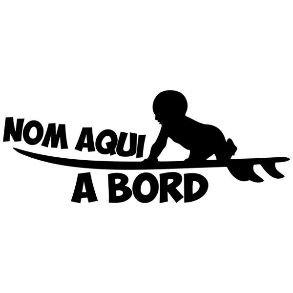 Autocollants: Surf à bord personnalisé - catalan