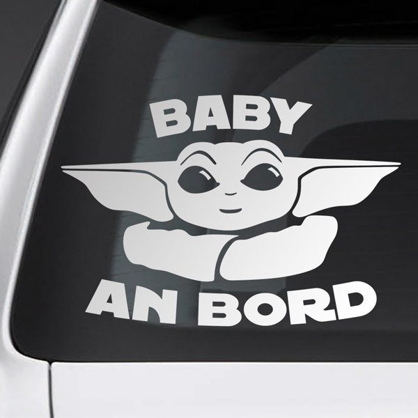 Autocollants: Baby Yoda à bord - Allemand 0