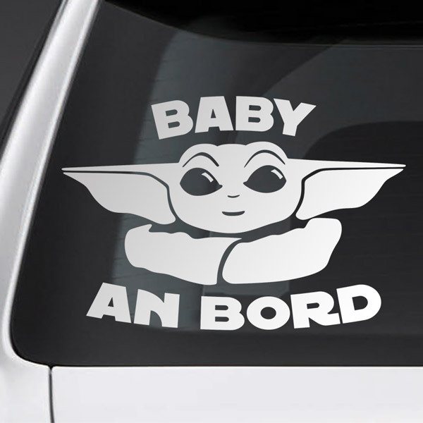 Autocollants: Baby Yoda à bord - Allemand