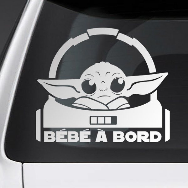 Autocollants: Baby Yoda 1 à bord - Français