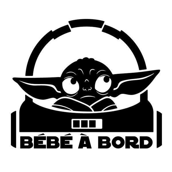 Autocollants: Baby Yoda 1 à bord - Français