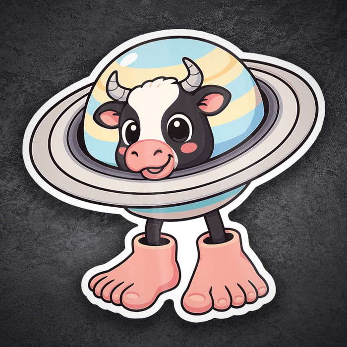 Autocollants: La vaca saturno saturnita