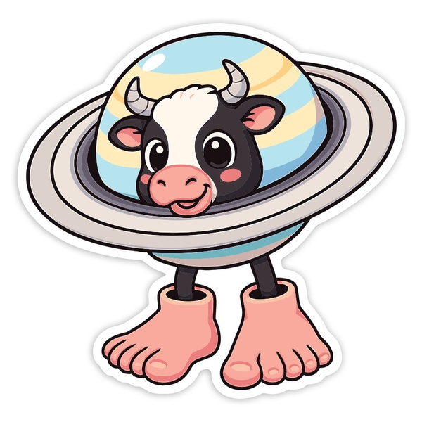 Autocollants: La vaca saturno saturnita
