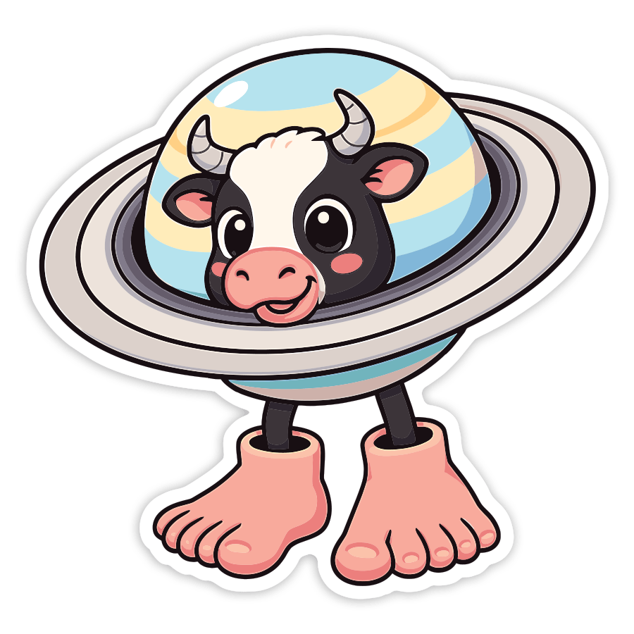 Autocollants: La vaca saturno saturnita