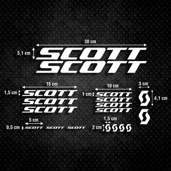 Autocollants: 18X V&eacute;lo BTT Scott