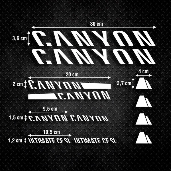 Autocollants: Kit 12X Vélo Canyon Ultimate