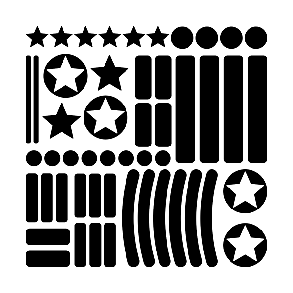 Autocollants: Set de formes g&eacute;om&eacute;triques r&eacute;fl&eacute;chissantes 51X